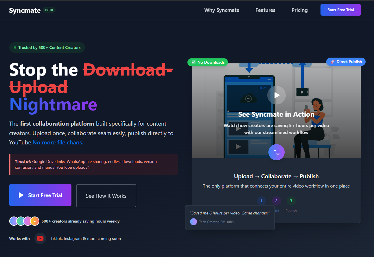 Syncmate - Stop the Download-Upload Nightmare